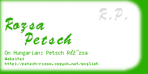 rozsa petsch business card